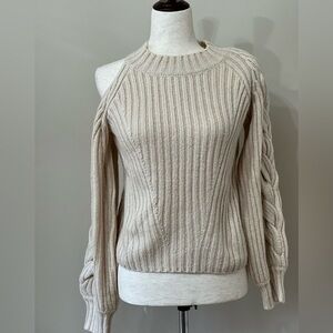 525 America Braided Sleeve Cold Shoulder Pullover Sweater Size XS​​